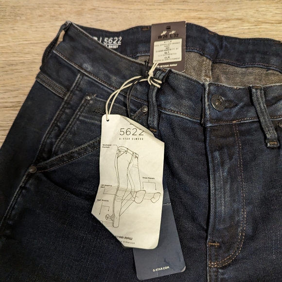 NWT G-star custom 5622 mid skinny zipper in deep forest RARE - Picture 2 of 9